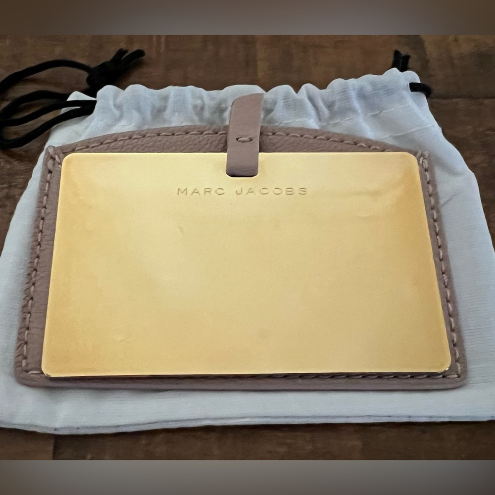 Marc Jacobs Gold Travel Mirror with Leather Case